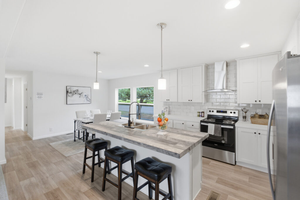 manufactured home kitchen island with barstools